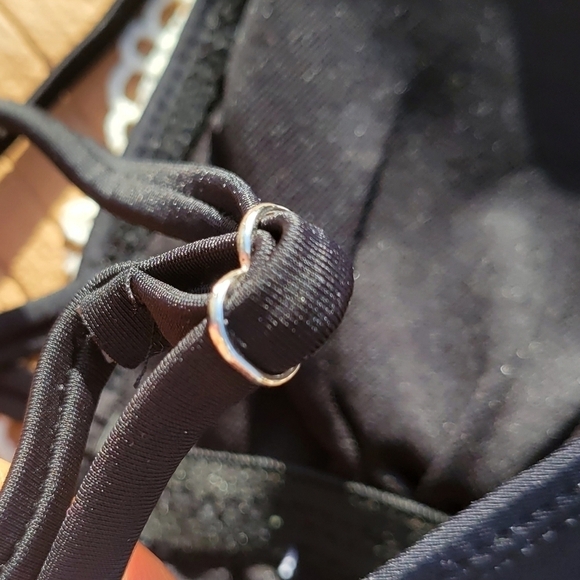 Black & Cream Eyelet Lace Swimsuit - Picture 11 of 12